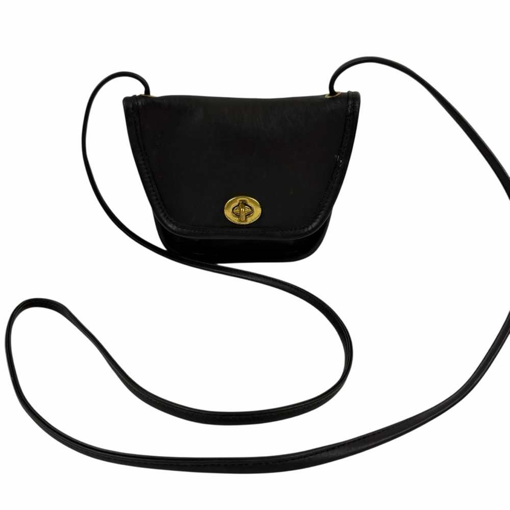 Coach Black Leather Vintage Everett Mini Purse